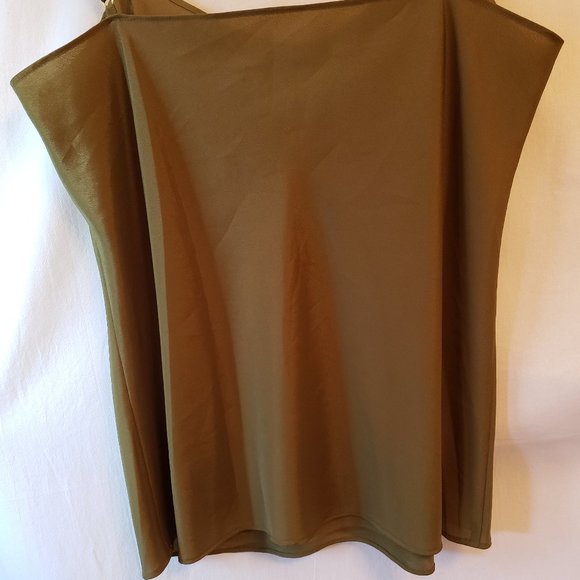 J.Crew Olive Green Round Neck Lace Shirt Top Slip Spaghetti Tank 8T 8 M Medium - Picture 12 of 12